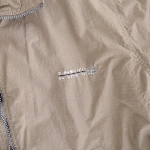 Vintage Bum Equipment Tan Zip  Up Spring Jacket Size Large - Picture 10 of 11